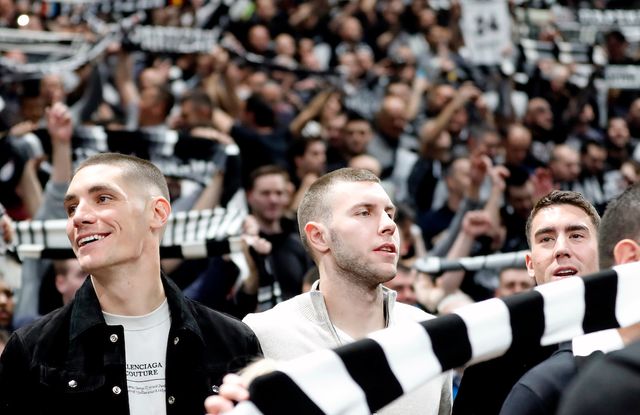 Milenković, Pavlović i Vlahović na utakmici Partizana (Foto: Starsport)